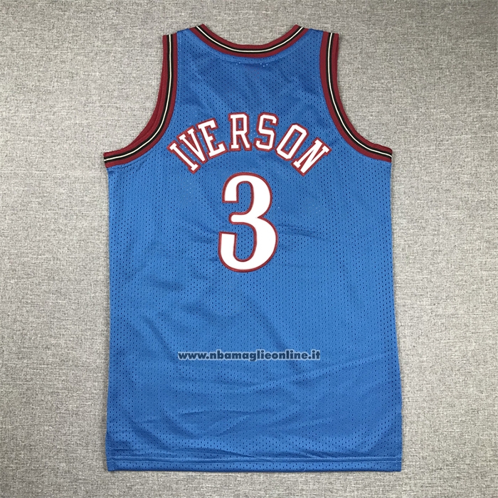 Maglia Bambino Philadelphia 76ers Allen Iverson #3 Mitchell & Ness 1999-00 Blu